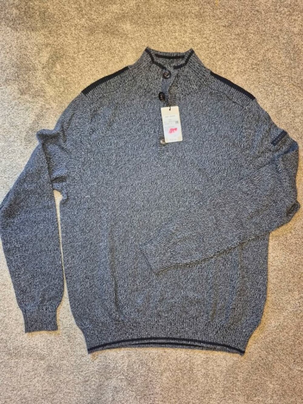 Vintage NOS NWT Bugatti Men's Grey Luxury Knit Sweater Size Large
